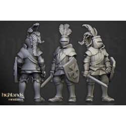 Sunland Knights on Foot x7 + command - Bigusson - Highlands Miniatures