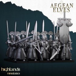 Swords of Messara x7 + command group - Bigusson - Highlands Miniatures