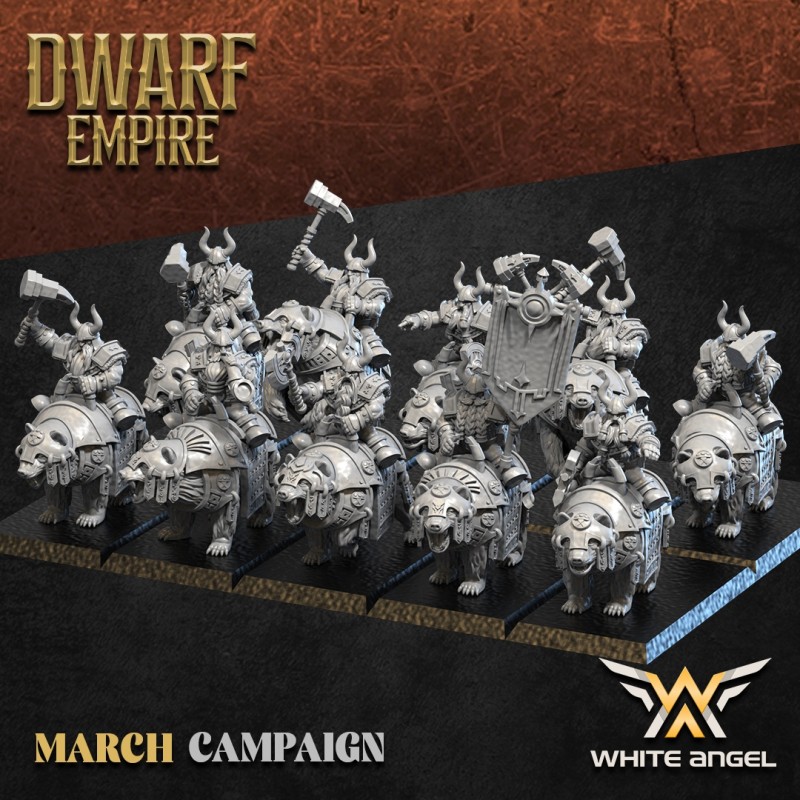 Heavy Dwarf Bear x 7 + cmd - Bigusson - Druk 3D - White Angels