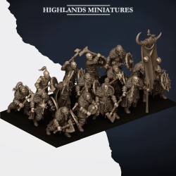 Norse Raiders with hand weapons and shields x10