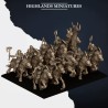 Mounted Norse Raiders with hand weapons and shields x5