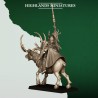 Mounted Feral Elf Lord on Feral Stag - Highlands Miniatures Druk 3D