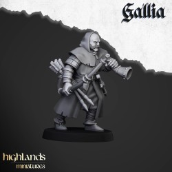 Gallia Archers x 7 + cmd - druk 3d - Bigusson - Highlands Miniatures