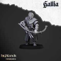 Gallia Archers x 7 + cmd - druk 3d - Bigusson - Highlands Miniatures