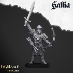 Gallia Archers x 7 + cmd - druk 3d - Bigusson - Highlands Miniatures