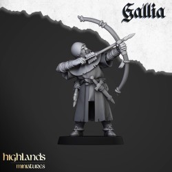 Gallia Archers x 7 + cmd - druk 3d - Bigusson - Highlands Miniatures