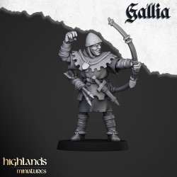Gallia Archers x 7 + cmd - druk 3d - Bigusson - Highlands Miniatures