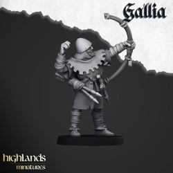 Gallia Archers x 7 + cmd - druk 3d - Bigusson - Highlands Miniatures