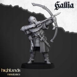 Gallia Archers x 7 + cmd - druk 3d - Bigusson - Highlands Miniatures