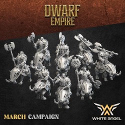 Dwarf Boar Warrior x 7 + cmd - Bigusson - Druk 3D - White Angels