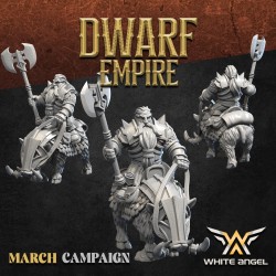 Dwarf Boar Warrior x 7 + cmd - Bigusson - Druk 3D - White Angels