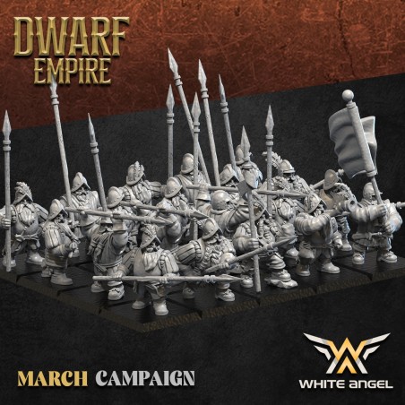 OLD WORLD PIKEDWARF x 7 + cmd - Bigusson - Druk 3D - White Angels
