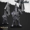 Knights of Gallia on Foot x 7 + cmd - druk 3d - Highlands Miniatures