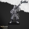 Knights of Gallia on Foot x 7 + cmd - druk 3d - Highlands Miniatures