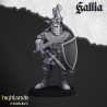 Knights of Gallia on Foot x 7 + cmd - druk 3d - Highlands Miniatures