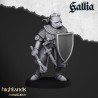 Knights of Gallia on Foot x 7 + cmd - druk 3d - Highlands Miniatures