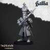 Knights of Gallia on Foot x 7 + cmd - druk 3d - Highlands Miniatures
