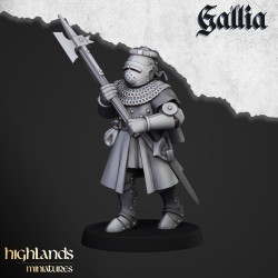 Knights of Gallia on Foot x 7 + cmd - druk 3d - Highlands Miniatures