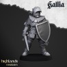 Knights of Gallia on Foot x 7 + cmd - druk 3d - Highlands Miniatures