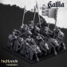 Young Knights of Gallia x6 command included -Bigusson- Highlands Miniatures
