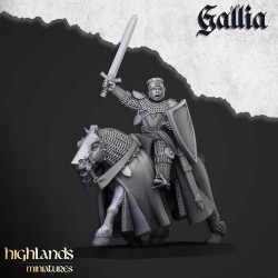 Young Knights of Gallia x6 command included -Bigusson- Highlands Miniatures