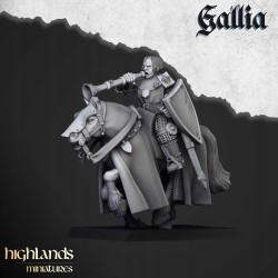 Young Knights of Gallia x6 command included -Bigusson- Highlands Miniatures