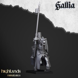 Young Knights of Gallia x6 command included -Bigusson- Highlands Miniatures