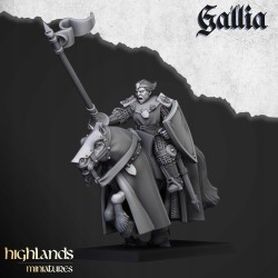 Young Knights of Gallia x6 command included -Bigusson- Highlands Miniatures