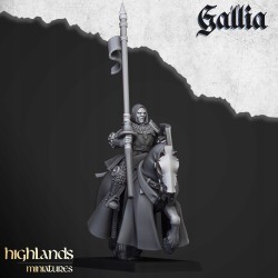 Young Knights of Gallia x6 command included -Bigusson- Highlands Miniatures