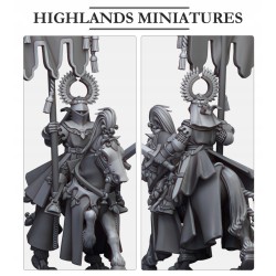 Gallia Battle Standard Bearer on horse - Bigusson - Highlands Miniatures
