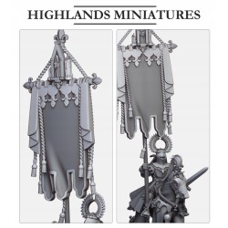 Gallia Battle Standard Bearer on horse - Bigusson - Highlands Miniatures