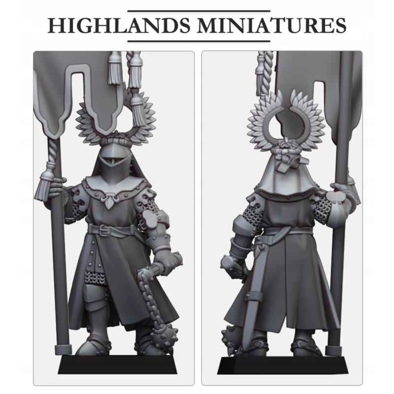 Gallia Battle Standard Bearer on foot - Bigusson - Highlands Miniatures