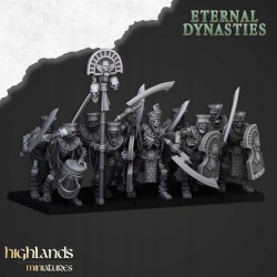 Ancient Guard with Swords x7 + cmd - Druk 3d- Highlands Miniatures