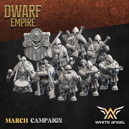 DWARF SHOTGUNNER x 7 + cmd - Bigusson - Druk 3D - White Angels
