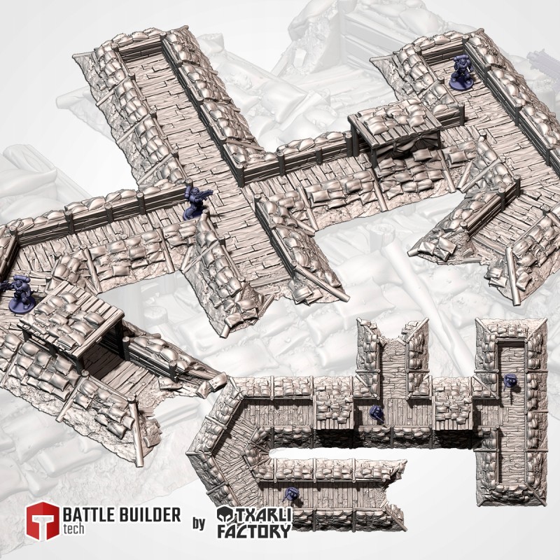 WWII Modular Trenches 2 -Bigusson- Teren do gier bitewnych - Txarli Factory WWII Modular Trenches 2 -Bigusson- Teren do gier bitewnych - Txarli Factory