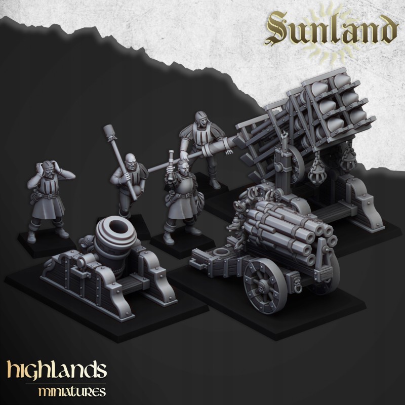 Sunland Volley Gun z załogą - Druk 3d - Highlands Miniatures