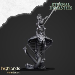 Mounted Ancient Guard on Great Snakes x 3 - Druk 3d - Highlands Miniatures