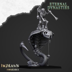 Mounted Ancient Guard on Great Snakes x 3 - Druk 3d - Highlands Miniatures