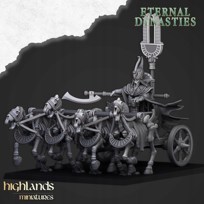 Eternal Pharaoh on chariot - Bigusson - Druk 3d - Highlands Miniatures