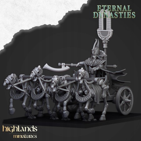 Eternal Pharaoh on chariot - Bigusson - Druk 3d - Highlands Miniatures