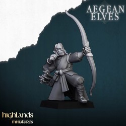 Aegean Elves Archers 7 + command - Bigusson - Highlands Miniatures