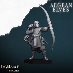 Aegean Elves Archers 7 + command - Bigusson - Highlands Miniatures