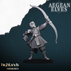 Aegean Elves Archers 7 + command - Bigusson - Highlands Miniatures