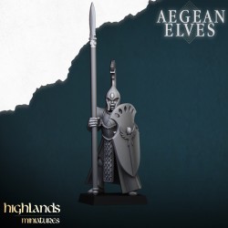 Aegean Elves Spearmen 7 + command - Bigusson - Highlands Miniatures