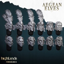 Aegean Elves Archers 7 + command - Bigusson - Highlands Miniatures
