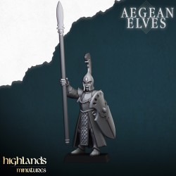Aegean Elves Spearmen 7 + command - Bigusson - Highlands Miniatures