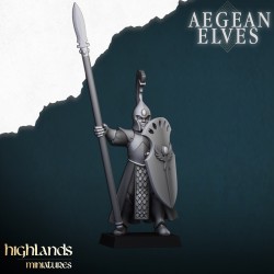Aegean Elves Spearmen 7 + command - Bigusson - Highlands Miniatures
