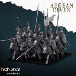 Aegean Elves Mounted Lances x5 - Bigusson - Druk 3D - Highlands Miniatures