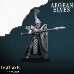 Aegean Elves Spearmen 7 + command - Bigusson - Highlands Miniatures