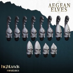 Aegean Elves Spearmen 7 + command - Bigusson - Highlands Miniatures